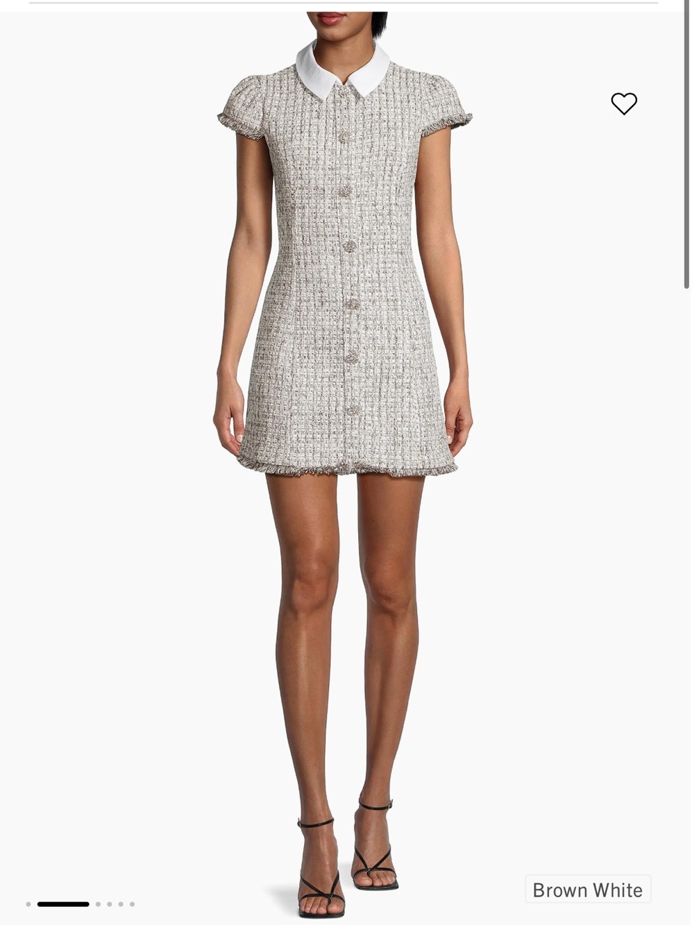 Likely Riello Cotton Tweed Minidress in Brown-White sz 12 - Picture 5 of 9